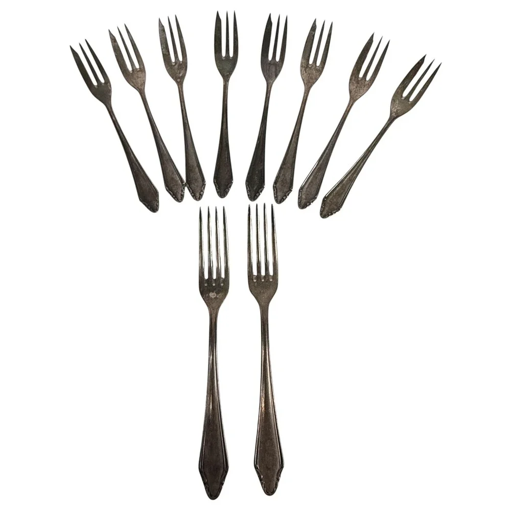 10 Walter Breuker W&B 100 Rostfrei Fork Set Silverplate Vintage Dinner & Dessert